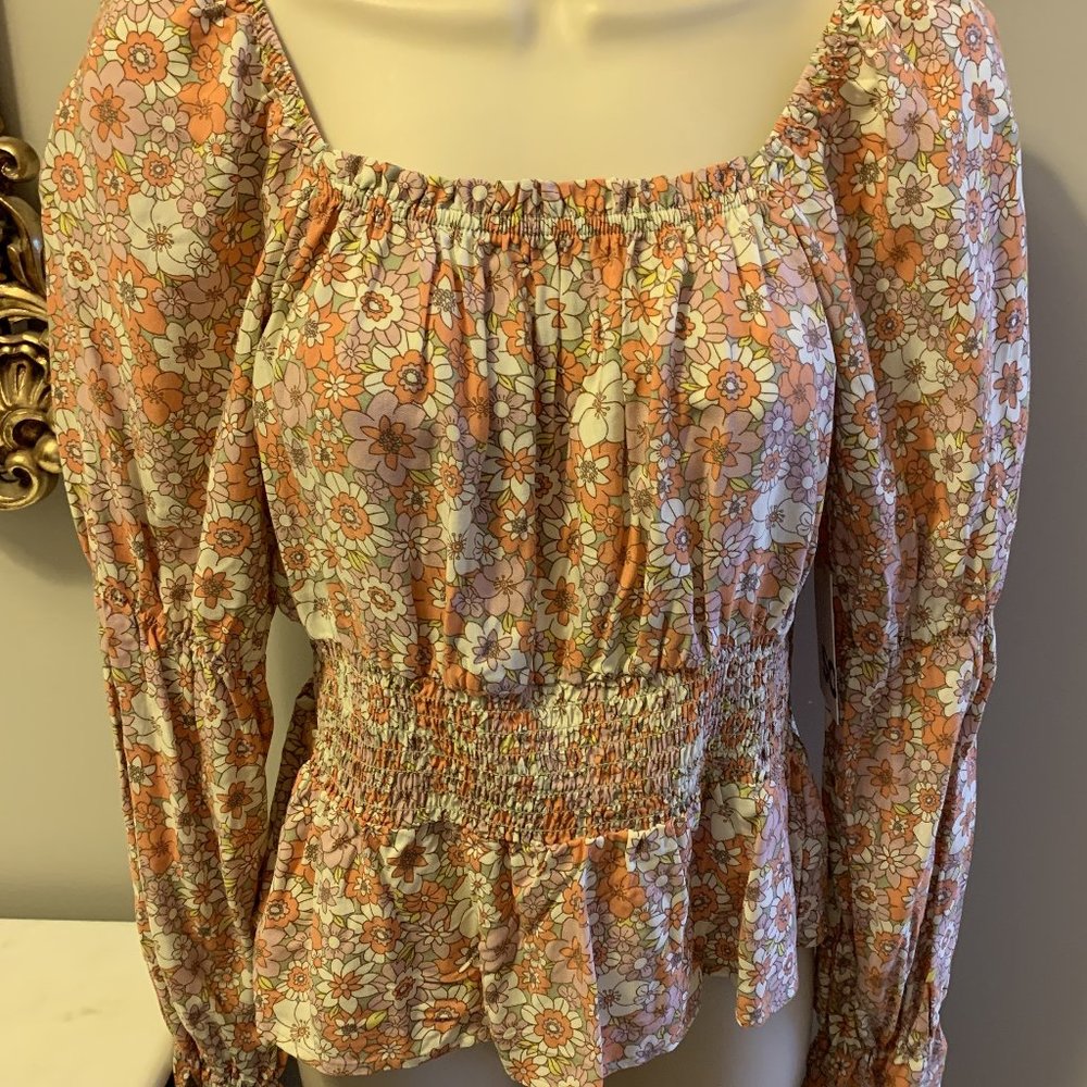 NWT Orange Floral Top by SO Good For Life